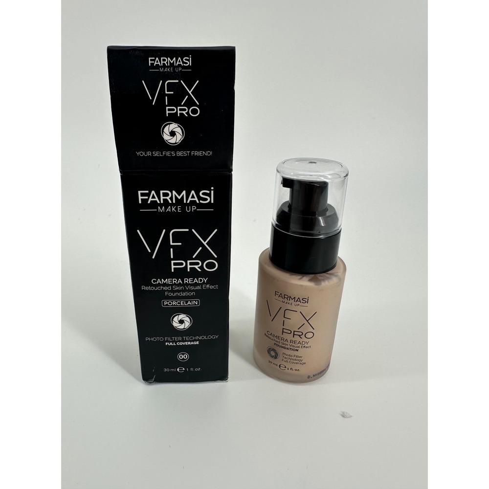 Farmasi VFX Pro Camera Ready Foundation Porcelain 00 Full Coverage Matte 30ml